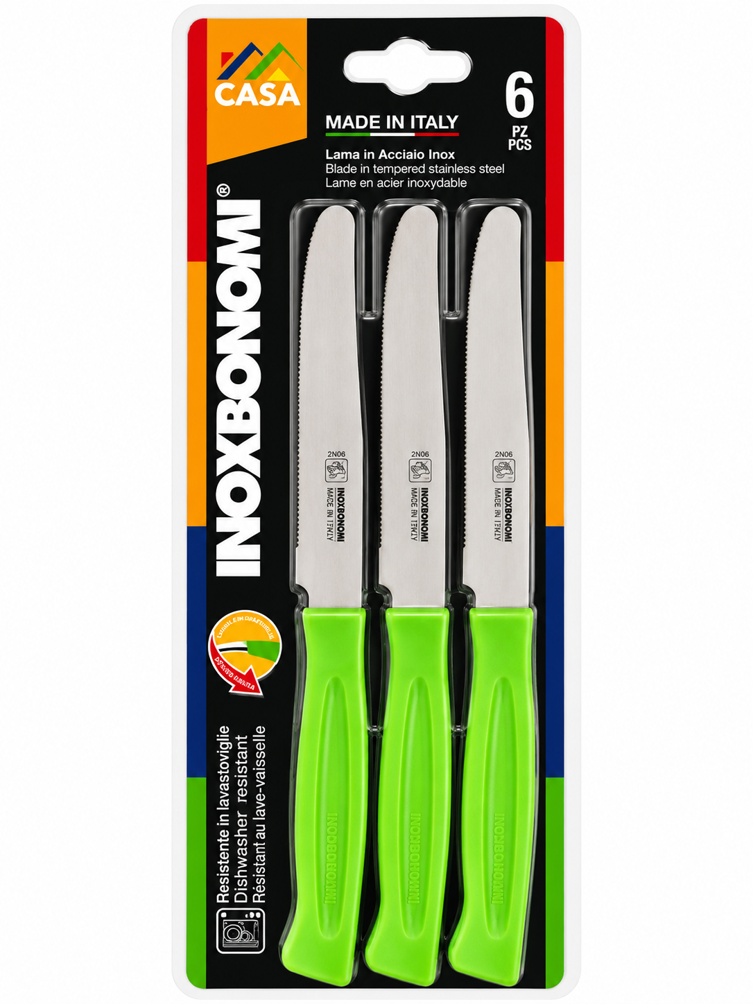 Table Knives Set 6 Pieces Inoxbonomi MADE IN ITALY Extremely Sharp