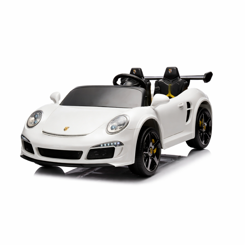 RUF BIG Porsche Macchina Elettrica per Bambini 24V 2 Posti con Telecomando, Display MP4, Sedile in Pelle