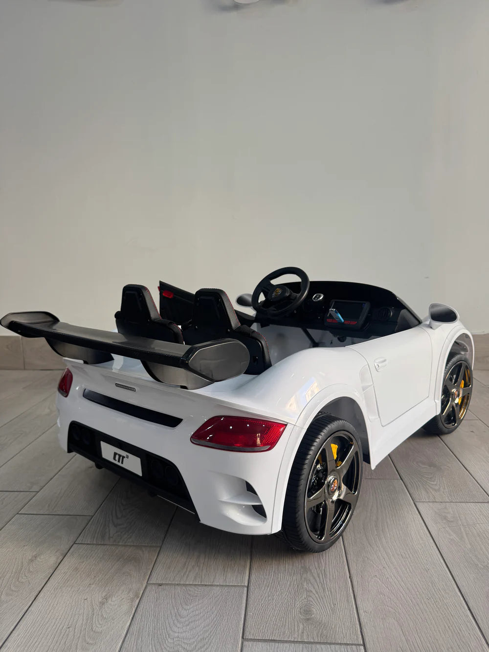 RUF BIG Porsche Macchina Elettrica per Bambini 24V 2 Posti con Telecomando, Display MP4, Sedile in Pelle