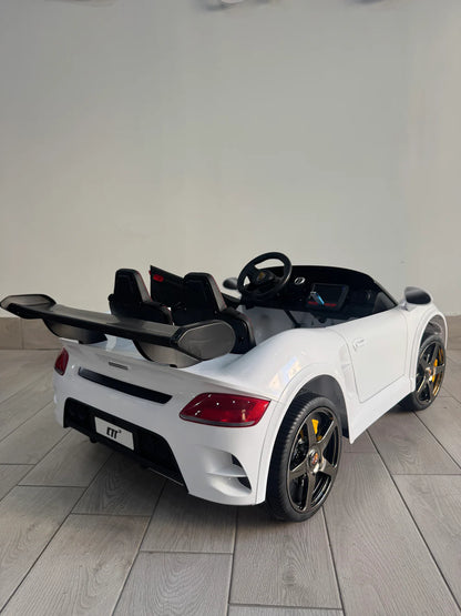 RUF BIG Porsche Macchina Elettrica per Bambini 24V 2 Posti con Telecomando, Display MP4, Sedile in Pelle
