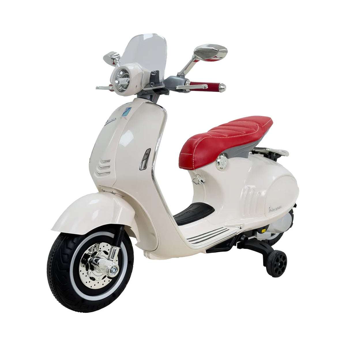 Moto Elettrica per Bambini Vespa 946 12V Ufficiale Piaggio Sedile in Pelle