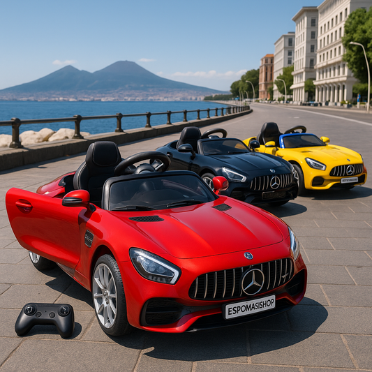 Mercedes GT per Bambini 12V –  Sedile in Pelle, Telecomando, MP3/USB/AUX