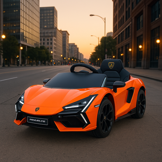 Lamborghini Revuelto per Bambini 12V –  Sedili in Pelle, Telecomando e MP3/USB