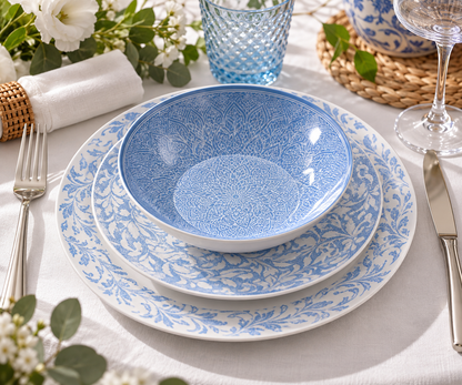 Tognana Servizio Tavola Madison Celine 18 Pezzi in Porcellana Multicolor – Set Piatti 6 Persone Adatto Anche a Lavastoviglie e Microonde