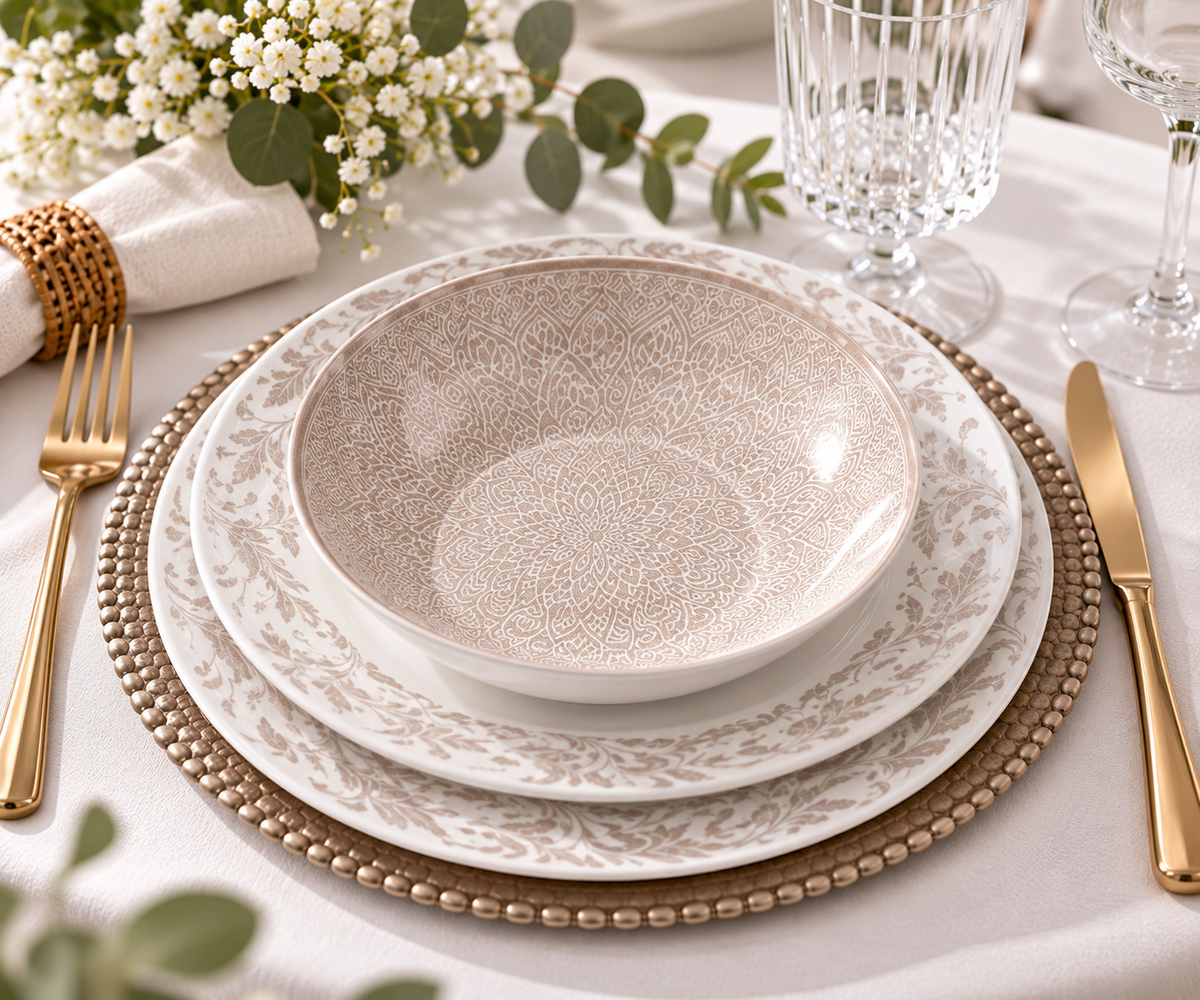 Tognana Servizio Tavola Madison Celine 18 Pezzi in Porcellana Multicolor – Set Piatti 6 Persone Adatto Anche a Lavastoviglie e Microonde