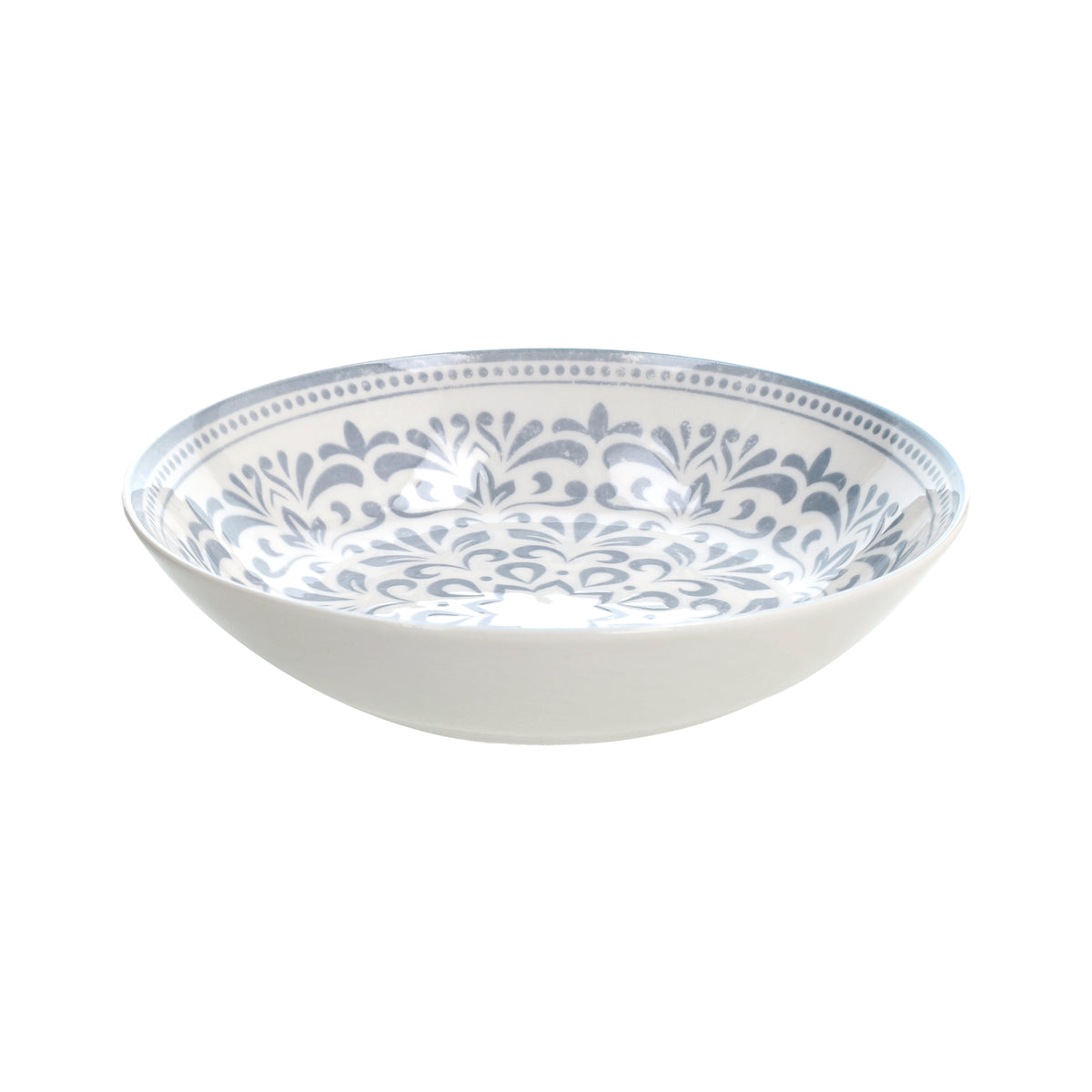 Tognana Servizio Tavola Madison Arabesque 18 Pezzi in Porcellana – Set Piatti 6 Persone Grigio e Bianco Adatto a Lavastoviglie e Microonde