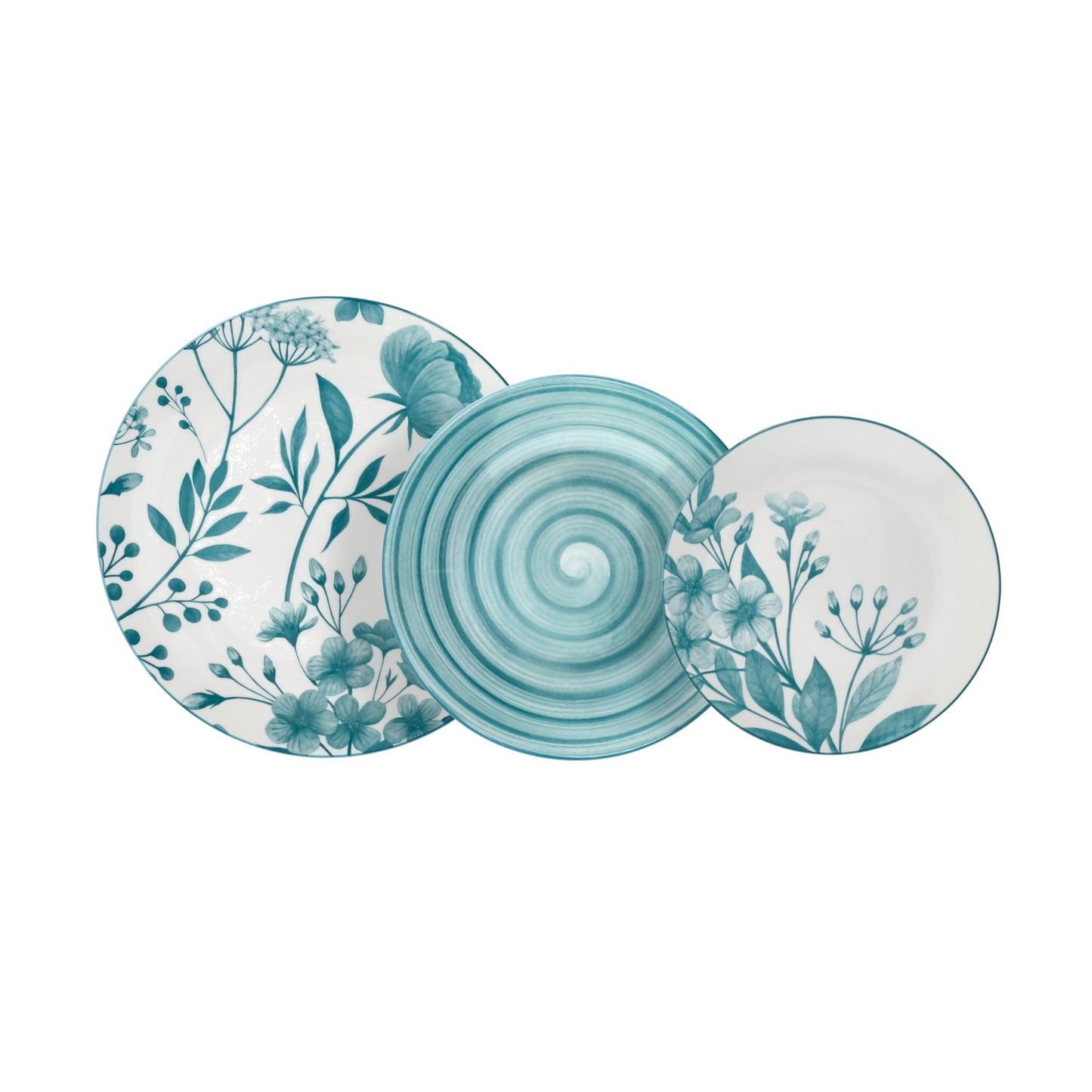 Tognana Servizio Tavola 18 Pezzi Madison Coralie Teal in Porcellana – Eleganza Mediterranea per 6 Persone