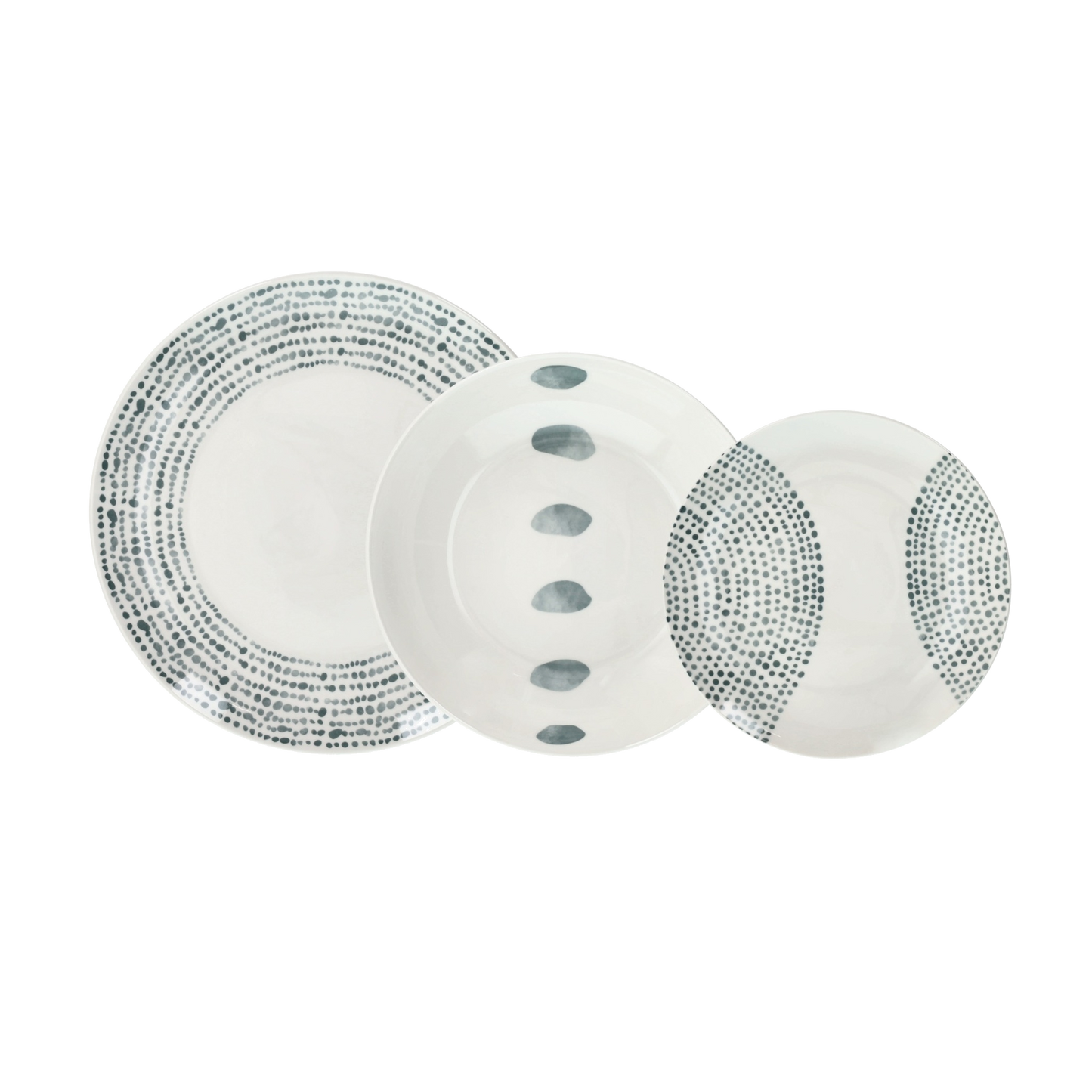 Tognana Madison Solstice Grey Servizio Piatti 18 Pezzi per 6 Persone in Porcellana