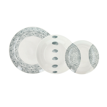 Tognana Madison Solstice Grey Servizio Piatti 18 Pezzi per 6 Persone in Porcellana