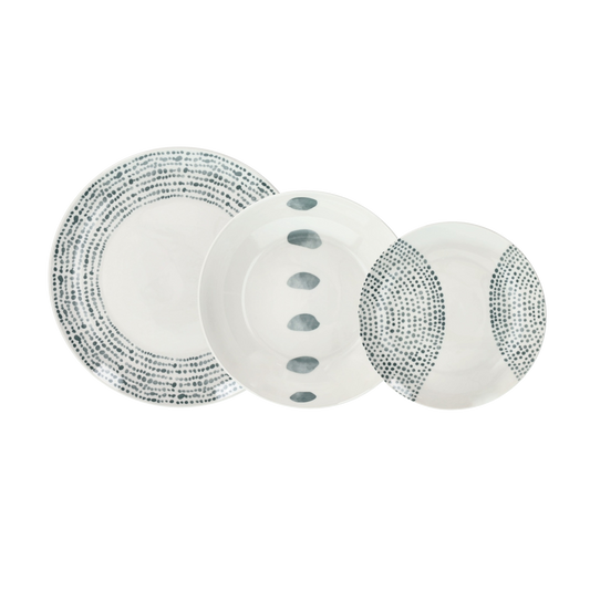 Tognana Madison Solstice Grey Servizio Piatti 18 Pezzi per 6 Persone in Porcellana
