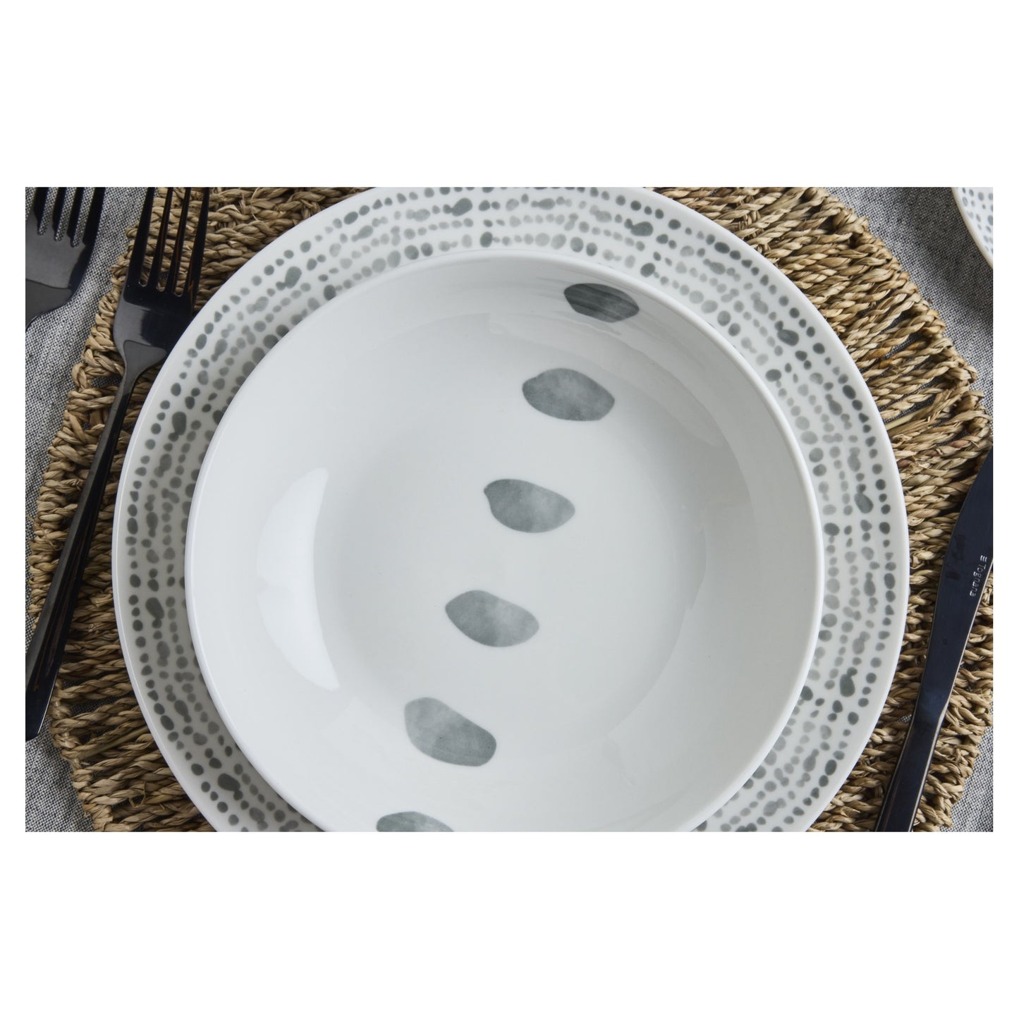 Tognana Madison Solstice Grey Servizio Piatti 18 Pezzi per 6 Persone in Porcellana