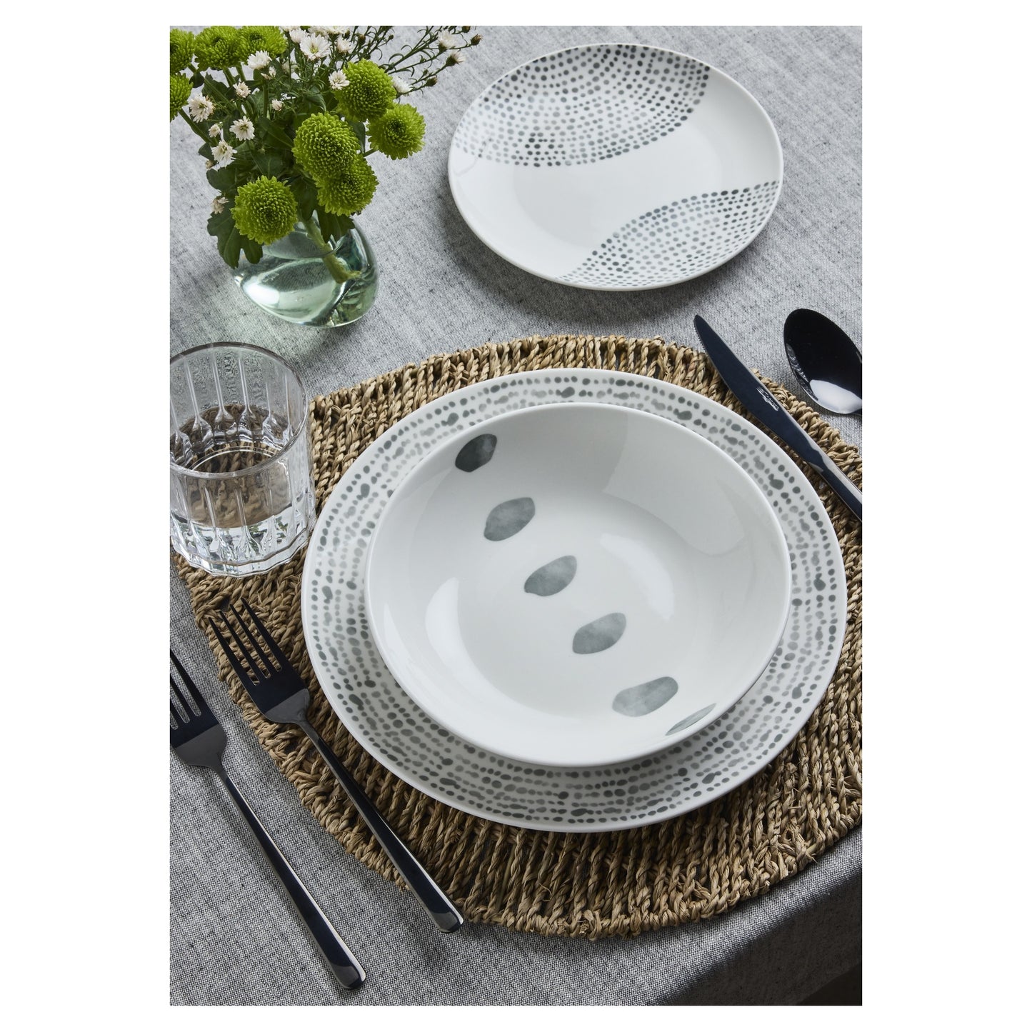 Tognana Madison Solstice Grey Servizio Piatti 18 Pezzi per 6 Persone in Porcellana