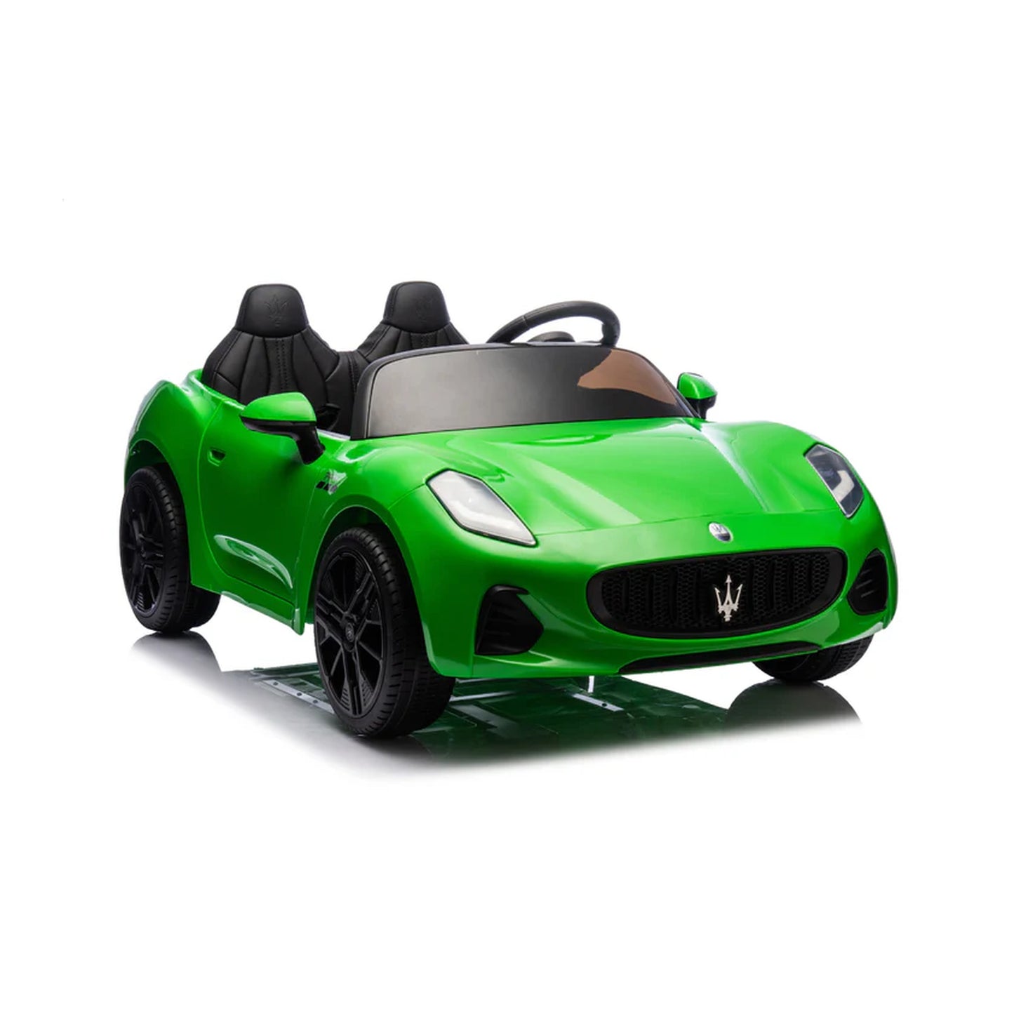 Maserati Folgore Auto Elettrica 2 Posti per Bambini 12V con Telecomando Parentale, Sedile in Pelle, Luci LED, Porte Apribili e Sospensioni FULL OPTIONAL