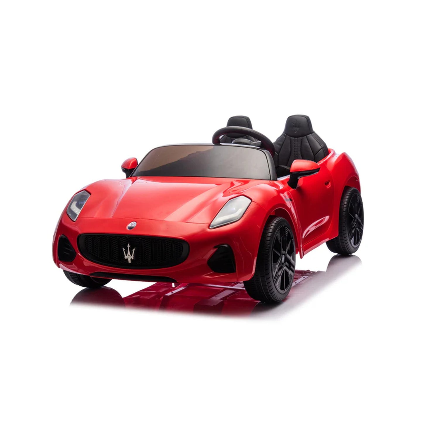 Maserati Folgore Auto Elettrica 2 Posti per Bambini 12V con Telecomando Parentale, Sedile in Pelle, Luci LED, Porte Apribili e Sospensioni FULL OPTIONAL