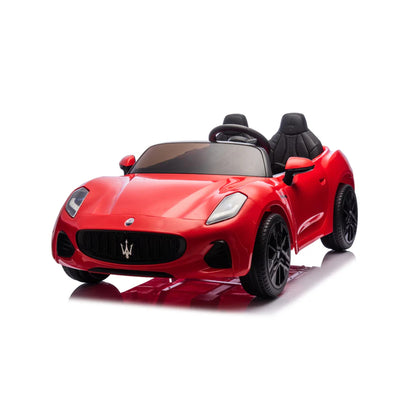 Maserati Folgore Auto Elettrica 2 Posti per Bambini 12V con Telecomando Parentale, Sedile in Pelle, Luci LED, Porte Apribili e Sospensioni FULL OPTIONAL