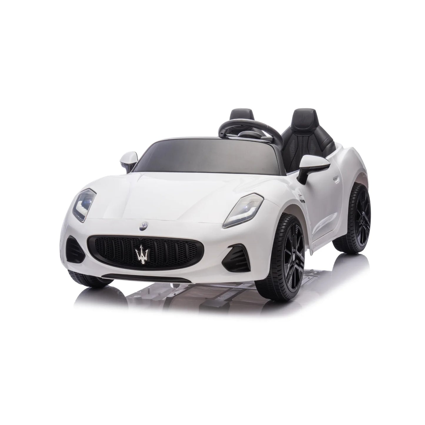 Maserati Folgore Auto Elettrica 2 Posti per Bambini 12V con Telecomando Parentale, Sedile in Pelle, Luci LED, Porte Apribili e Sospensioni FULL OPTIONAL