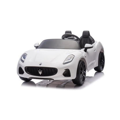 Maserati Folgore Auto Elettrica 2 Posti per Bambini 12V con Telecomando Parentale, Sedile in Pelle, Luci LED, Porte Apribili e Sospensioni FULL OPTIONAL