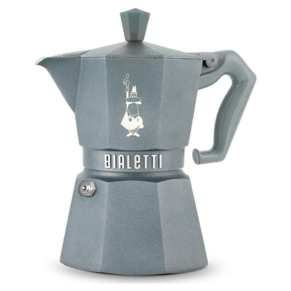 Bialetti Moka Exclusive Octagonal Induction 3 Tazze – Caffettiera Made in Italy in Alluminio e Acciaio per Induzione e Gas – Colori Desert Sand e Silver Grey