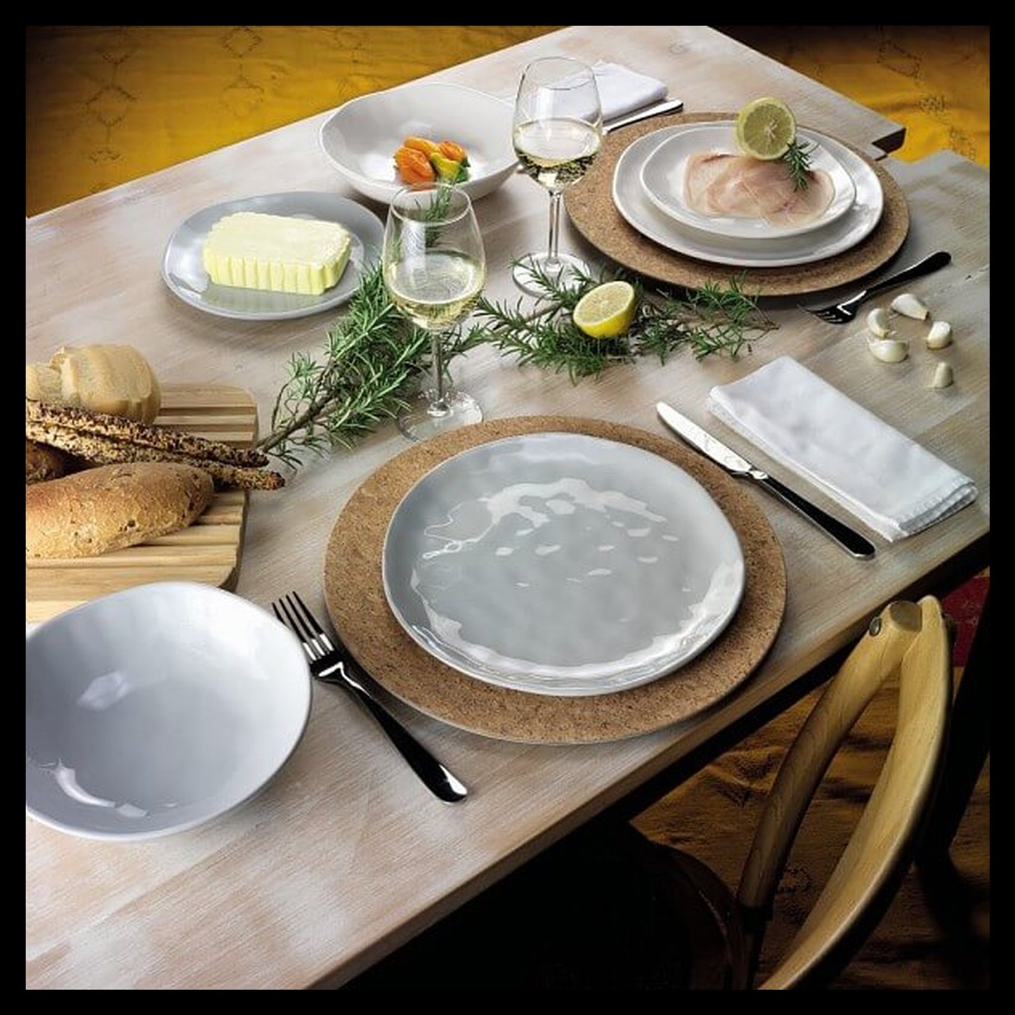 Tognana Nordik White – Servizio Piatti Stoneware, Set 18 Pezzi o Componibile