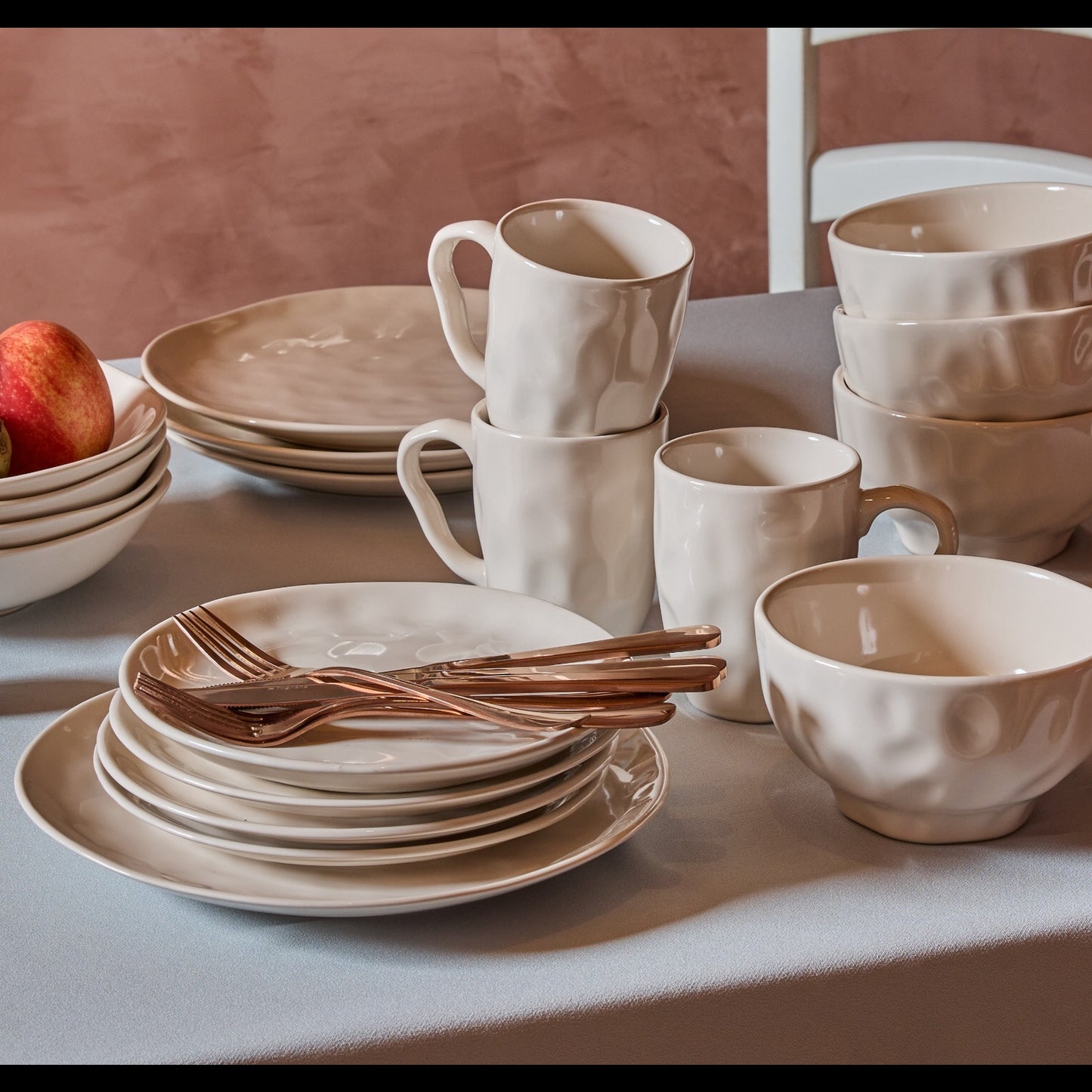 Tognana Nordik White – Servizio Piatti Stoneware, Set 18 Pezzi o Componibile