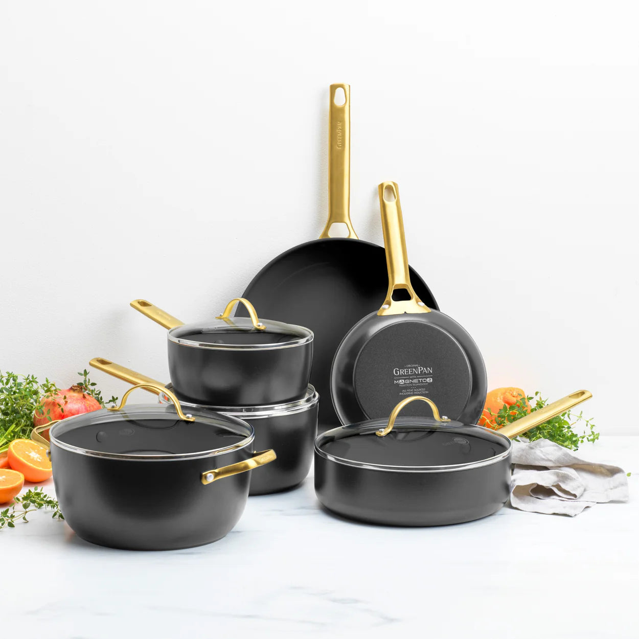 GreenPan Padova Set Pentole Antiaderenti Ceramica 10 Pezzi anche Induzione Thermolon™ Senza PFAS  PFOA