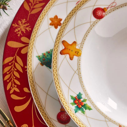 Tognana Olimpia Christmas Fairy Tale Servizio Tavola Natalizio 18 Pezzi in Porcellana – Set Piatti 6 Persone con Decori di Natale