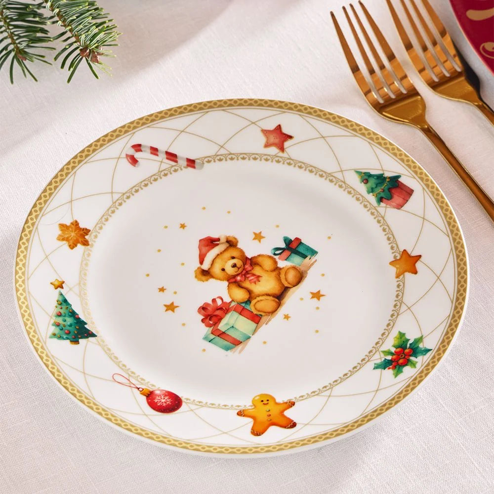 Tognana Olimpia Christmas Fairy Tale Servizio Tavola Natalizio 18 Pezzi in Porcellana – Set Piatti 6 Persone con Decori di Natale