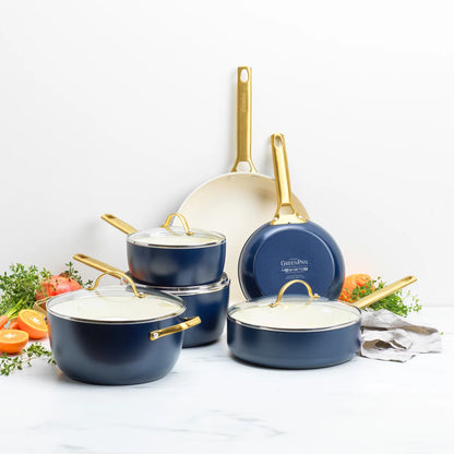 GreenPan Padova Set Pentole Antiaderenti Ceramica 10 Pezzi anche Induzione Thermolon™ Senza PFAS  PFOA