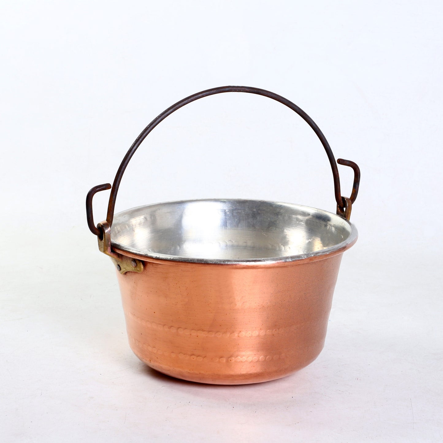 Tinned Copper Cauldron Made in Italy for Fireplace