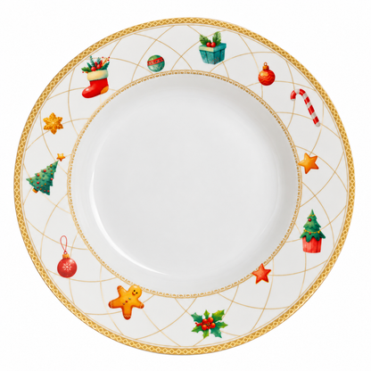 Tognana Olimpia Christmas Fairy Tale Servizio Tavola Natalizio 18 Pezzi in Porcellana – Set Piatti 6 Persone con Decori di Natale