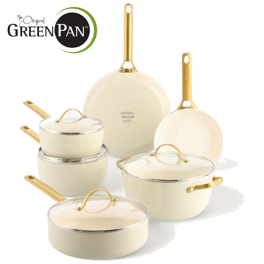GreenPan Padova Set Pentole Antiaderenti Ceramica 10 Pezzi anche Induzione Thermolon™ Senza PFAS  PFOA
