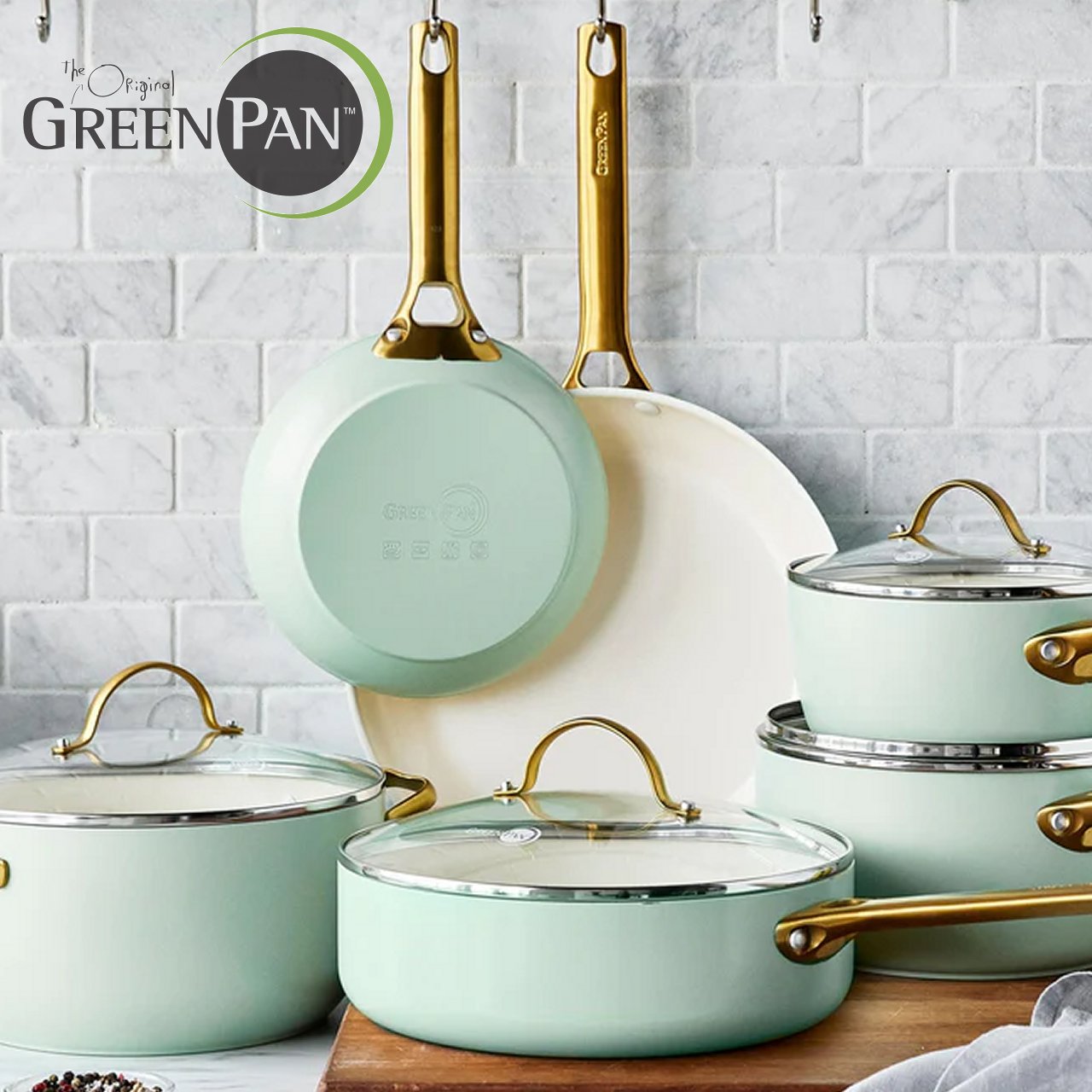 GreenPan Padova Set Pentole Antiaderenti Ceramica 10 Pezzi anche Induzione Thermolon™ Senza PFAS  PFOA