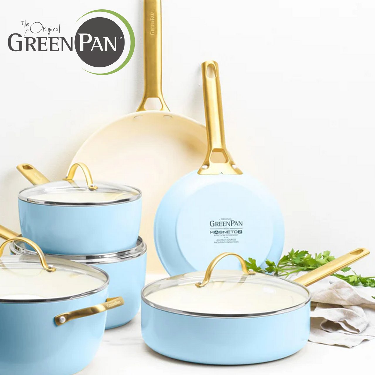 GreenPan Padova Set Pentole Antiaderenti Ceramica 10 Pezzi anche Induzione Thermolon™ Senza PFAS  PFOA