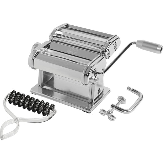 Marcato Atlas 150 + Pastabike – Macchina per Pasta Fresca Manuale in Acciaio Made in Italy, con Tagliapasta a 9 Rotelle