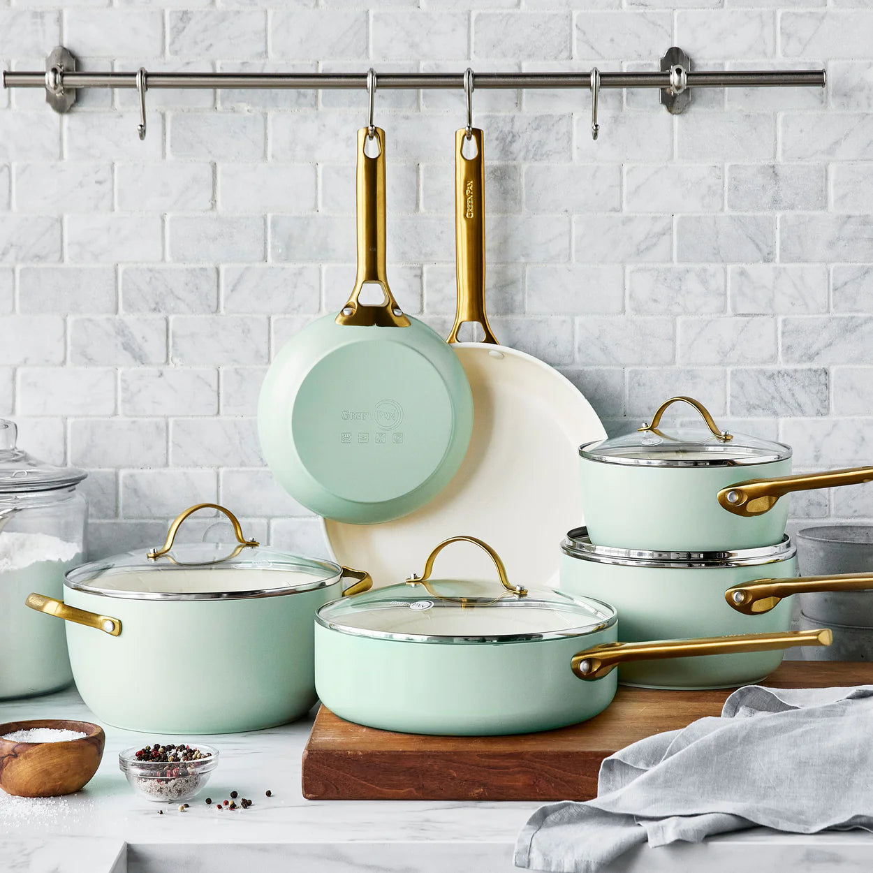 GreenPan Padova Set Pentole Antiaderenti Ceramica 10 Pezzi anche Induzione Thermolon™ Senza PFAS  PFOA