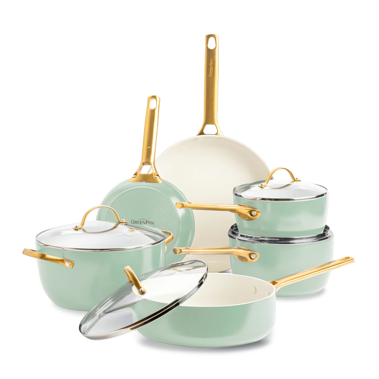 GreenPan Padova Set Pentole Antiaderenti Ceramica 10 Pezzi anche Induzione Thermolon™ Senza PFAS  PFOA