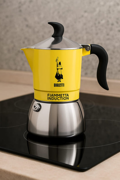 Bialetti Fiammetta Induction 2 Tazze – Caffettiera per tutti i piani cottura Colori Pastello