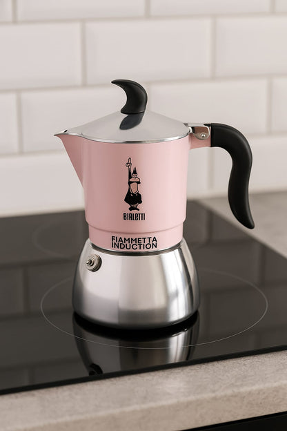 Bialetti Fiammetta Induction 2 Tazze – Caffettiera per tutti i piani cottura Colori Pastello
