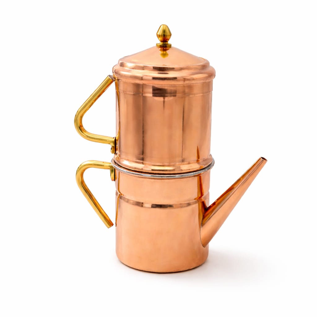 Caffettiera Napoletana in Rame - Cuccumella Tradizionale Fatta a Mano, Varie Misure