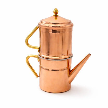 Caffettiera Napoletana in Rame - Cuccumella Tradizionale Fatta a Mano, Varie Misure