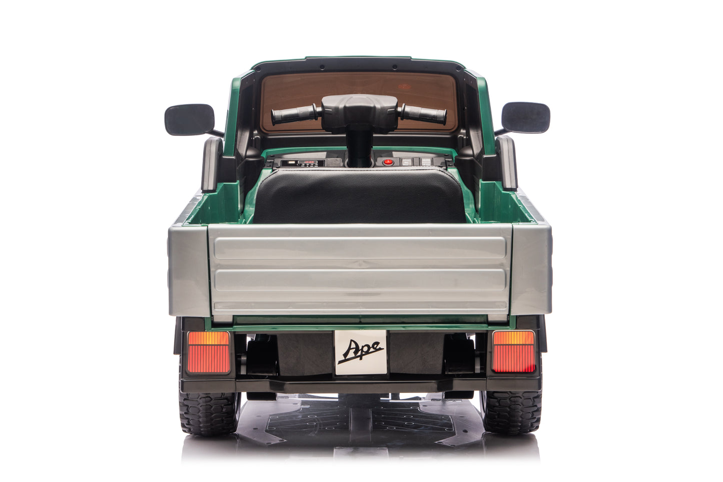 Macchina Elettrica Bambini Piaggio Apecar 12V con Telecomando 2 Motori Luci LED Cassone Posteriore