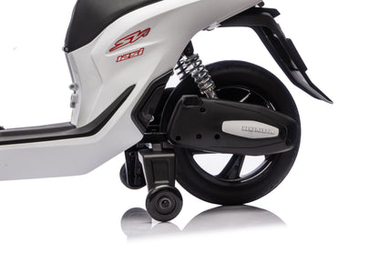 Honda SH125 FULL Motorino Elettrico per Bambini 12V con Luci LED, Ruote EVA e Bauletto Portaoggetti
