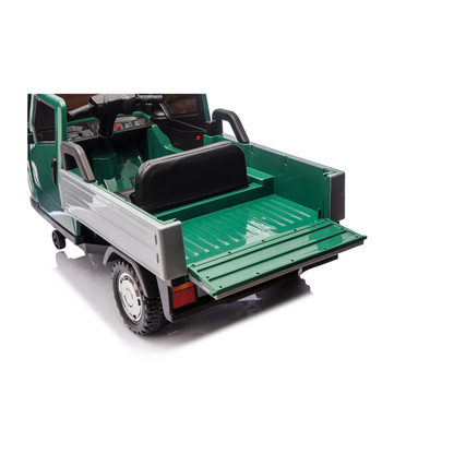 Macchina Elettrica Bambini Piaggio Apecar 12V con Telecomando 2 Motori Luci LED Cassone Posteriore