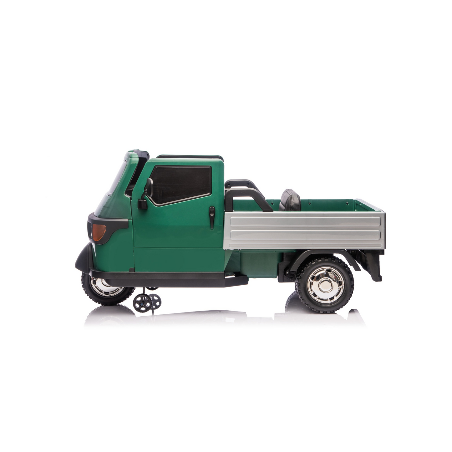 Macchina Elettrica Bambini Piaggio Apecar 12V con Telecomando 2 Motori Luci LED Cassone Posteriore