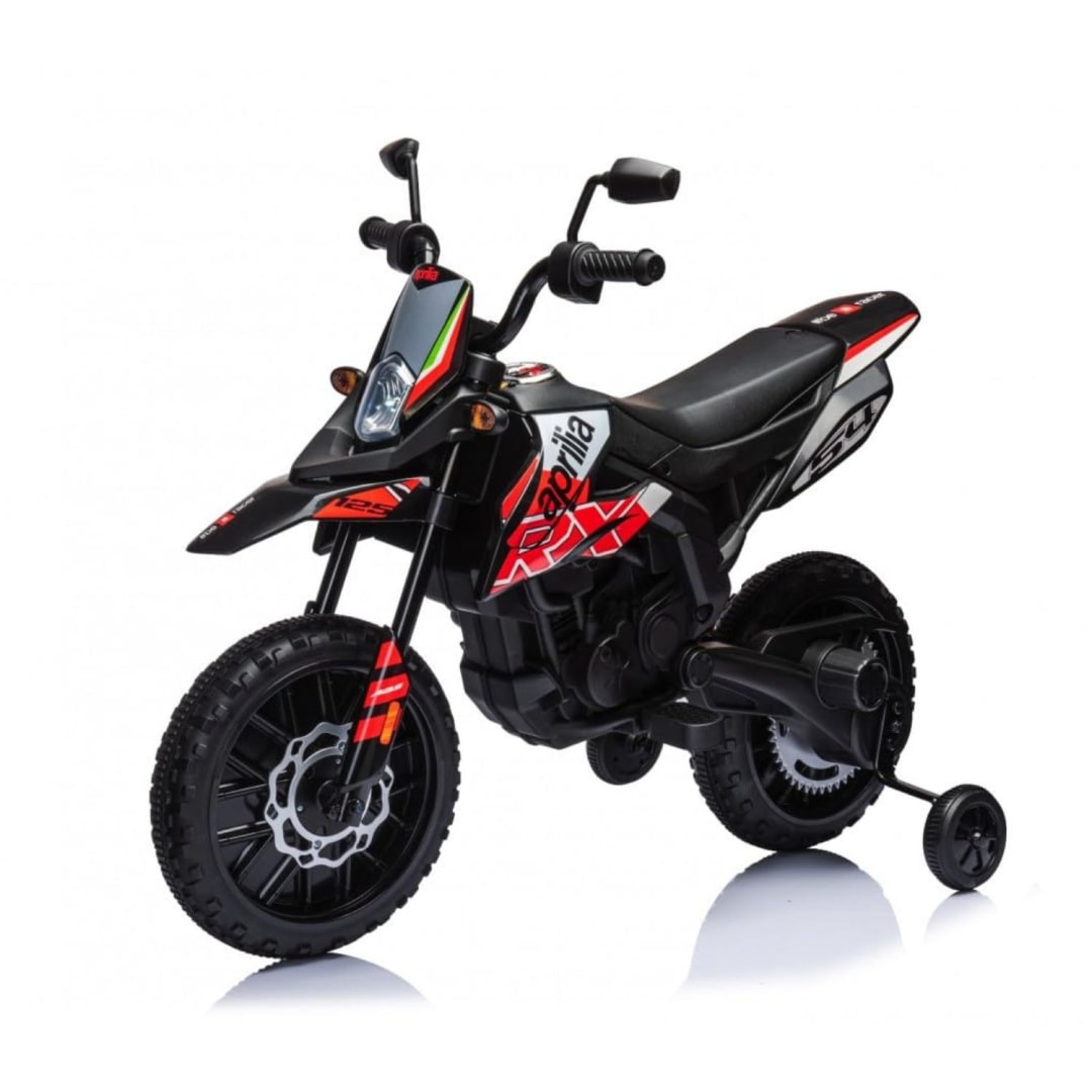 Aprilia MX-125 Motocross Elettrico per Bambini 12v Ruote in Gomma Full Optional