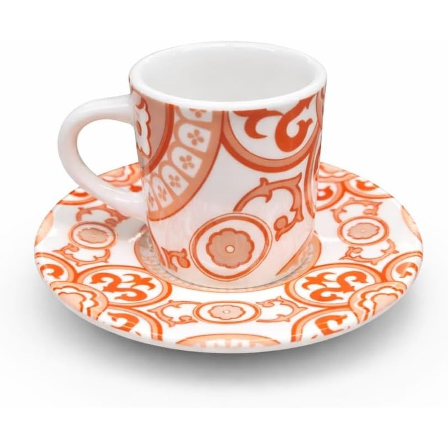 Bialetti Set 4 Tazzine Espresso con Piattino Sunset Infinity in Porcellana Colorata