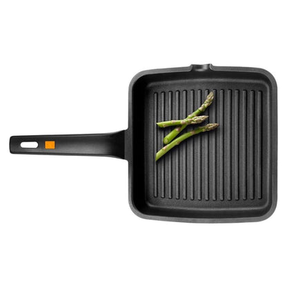 BRA Efficient - Non-Stick Grill Pan, Aluminum, Black, Diameter 28 cm