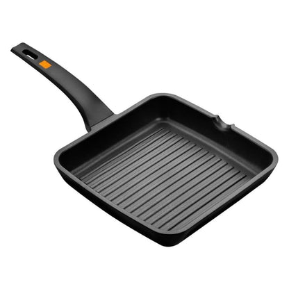 BRA Efficient - Bistecchiera Grill Antiaderente, Alluminio, Nero, Diametro 28 cm