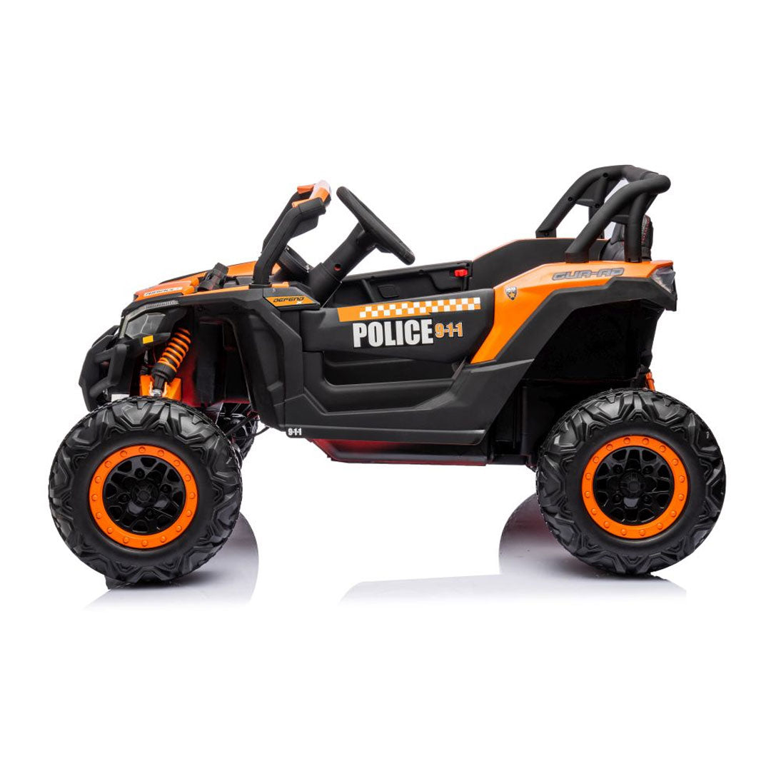 Buggy ALPINE Police Electric Car for Children 24V 4x4 90 watt FULL OPTIONAL Rubber Wheels Bluetooth