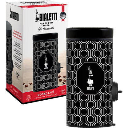 Bialetti Dosacaffè per Moka – Dosatore Caffè Macinato con Contenitore Salvafreschezza Nero e Bianco 1-9 Tazze